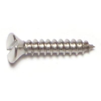 

#6 x 3/4 18-8 Stainless Steel Slotted Flat Head Sheet Metal Screws (24 pcs.)