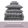 thumbnail image 4 of Virtu Queen Comforter Set, Seersucker Queen Size Comforter Set, 7-Pc All Season Bedding Comforter Set, Gray, 4 of 8