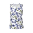 thumbnail image 3 of Picia Blue Flax Flowers Pattern Women's Workout Tank Top,Breathable Activewear,Slim Fit Athletic Top,Versatile Workout Moisture-wicking top-XX-Large, 3 of 9