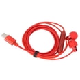 thumbnail image 2 of Auriculares tipo C de 1,2 m Auriculares con cable tipo C con micrófono y control de volumen para teléfonos inteligentes y computadoras Hilo de nailon rojo, 2 of 5
