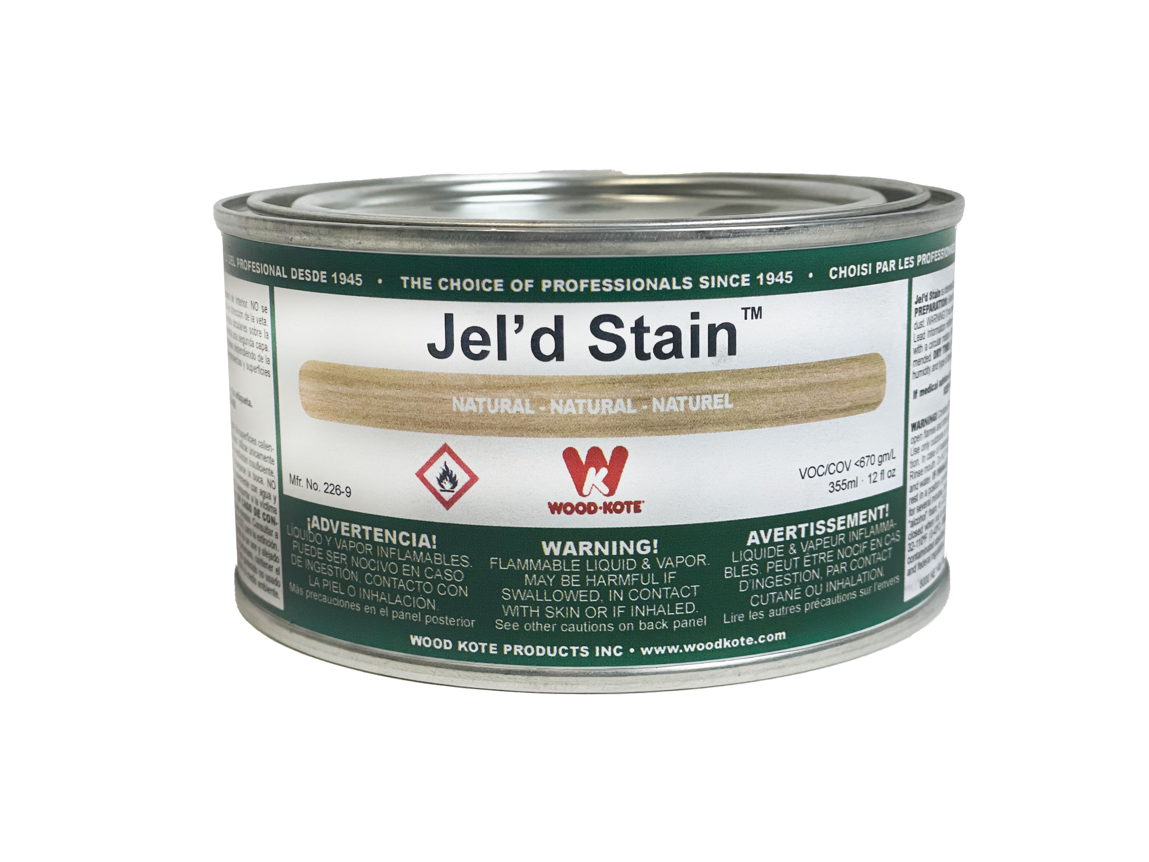 Wood Kote Jel'd Stain, 12oz, Fast Drying SemiTransparent Wood Stain