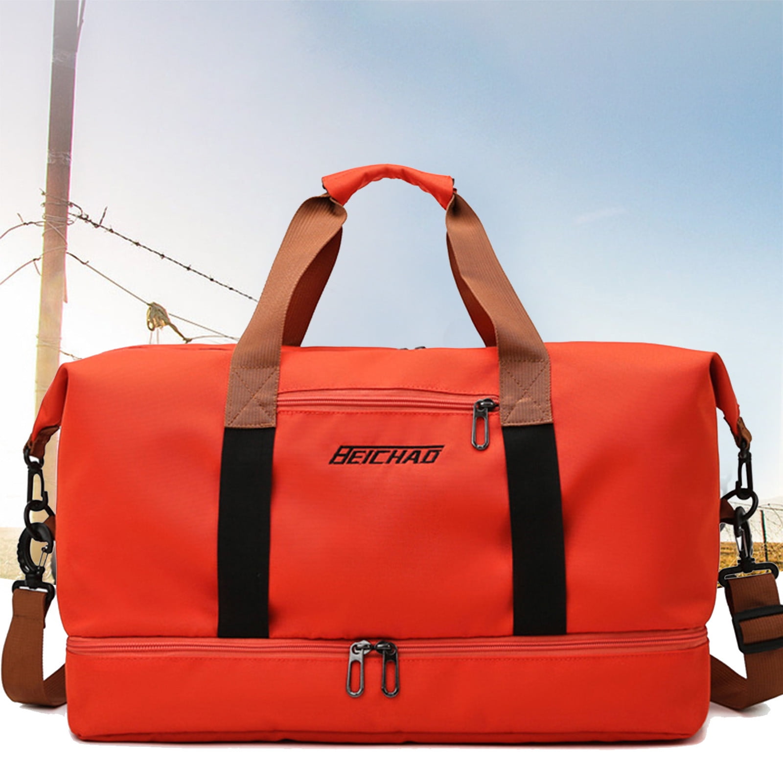 HengDidi Lightweight Water-Resistant Gym Duffel Bag with Shoe Compartment & Wet-Dry Storage - Travel, Sports, Fitness Essentials for Campus & Outdoor