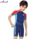 thumbnail image 4 of Greeniant Trajes de neopreno de 2MM, trajes de baño ultrafinos para niños, traje de neopreno de manga corta antimedusas para esnórquel, surf, Deportes acuáticos azul marino XL, 4 of 6