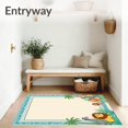 thumbnail image 3 of ODIKA 2'x3' Machine Washable Non-Slip Area Rug, Whimsical Jungle Parade Featuring Smiling Animal Characters and Palms High Traffic Rug, Beige, 684023, 3 of 7