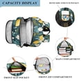 thumbnail image 3 of FORMRS Unisex School Backpack 17" Student Travel Bag with Laptop Compartment, Green Lemon Leaves, 3 of 7
