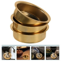 IBASETOY 6Set Electric Bakhoor Burner Golden Round Holder for Religious Ceremony Use