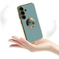 thumbnail image 6 of for Samsung Galaxy A54 5G Case with 2 Screen Protector, Built-in 360 Degree Rotation Ring Magnetic Stand, Luxury Shiny Plating Edge Shockproof Electroplated Protective Cover (Gray/Golden), 6 of 12