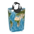 thumbnail image 2 of KLL Earth View World Map Laundry Hamper,Large Canvas Fabric Lightweight Storage Basket Toy Organizer Dirty Clothes Collapsible Waterproof, 2 of 6