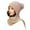 Khaki, variant on Mosey Women Winter Hat Thick Knitted Solid Color Scarf Connected Neck Protection Windproof Cozy Plush Ball Decor Lady Outdoor Cap