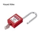 thumbnail image 2 of Candados de bloqueo y etiquetado con grillete de 1-1/2 pulgadas, candado de seguridad de plástico rojo con llave igual, 2 of 4