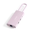 thumbnail image 1 of Estación de acoplamiento USB C 6 en 1, adaptador de concentrador con puerto compatible con HDMI 2.0 + USB 3.0, color rosa, 1 of 5