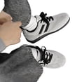 thumbnail image 6 of Casual Low Top Stripe Sneakers For Women, Faux Suede Lace Up Flat Shoes, Retro Style Daily Commute Walking Footwear Gray 40, 6 of 6