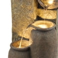 thumbnail image 4 of Alpine Corporation GIL140 43" Tall Indoor/Outdoor Pottery Fountain with Replaceable LED Lights, Water Feature for Garden, Patio, and Home Décor, Brown, 4 of 12