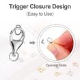 thumbnail image 4 of 9mm Lobster Clasp with Closed Jump Rings, 3 Set Lobster Claw Clasp, Silver, 4 of 6