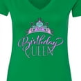 thumbnail image 4 of Inktastic Birthday Queen with Pink and Purple Tiara Women's V-Neck T-Shirt, 4 of 5