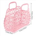thumbnail image 4 of 5X Baño Lavado Cesta de Almacenamiento Cesta de Ducha ExtraíBle Cesta de Baño de Plástico Cesta de la Compra OrganizacióN de Almacenamiento Familiar Rosa, 4 of 5