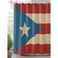 thumbnail image 2 of Fsddascl Puerto Rico Flag Shower Curtain Set - Long 72" x 84" Washable Bathtub Curtain with 12 Hooks, Red Blue Vintage Waterproof Fabric Stall Shower Curtains for Bathroom/Bathtub Décor, 2 of 6
