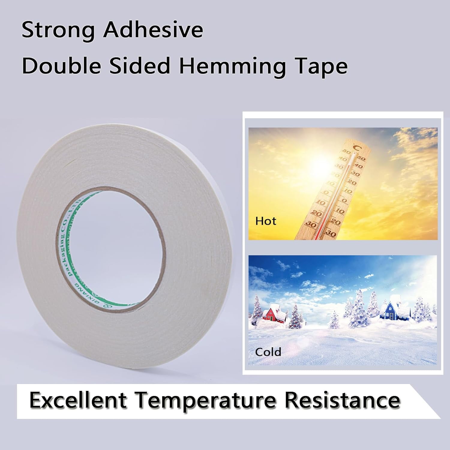 Double Sided Sticky Fabric Tape,1 Inch x 200 Feet Hem Tape No Sew No Iron,Double Sided Hemming Tape for Clothes, Pants, Curtains, Crafts and DIY Projects,Thin and Removable