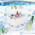 thumbnail image 4 of FUNDAZE Outdoor Cooler Table, Outdoor Side Table with 3 Gallon Ice Bucket,Detchable Top Lid, Patio Bar Table for Poolside, Party, Camping, Picnic, White, 4 of 12