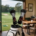 thumbnail image 4 of Yuyamidu Skeleton Golf Club Head Covers for Driver Fairway Woods Hybrids, Halloween Golf Head Covers Waterproof PU Leather Golf Club Cover Accessory, 4 of 8