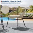 thumbnail image 2 of 3 Pieces Outdoor Acapulco Chair Patio Bistro Set, All-Weather Acapulco Chairs with Glass Top Table, Modern Patio Conversation Chairs Set of 2 for Balcony, Pool, Garden, Backyard, 2 of 8