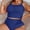 Navy, variant on Women Plus Size High Waisted Bikini Two Piece Swimsuit Tummy Control Bathing Suit V-Wired Swimwear