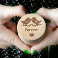 thumbnail image 5 of Cute Wooden - Small Premium Round Ear Jewelry Storage Organizer Gift Box with Forever Pattern for Proposal, Engagement, Wedding, 5 of 7