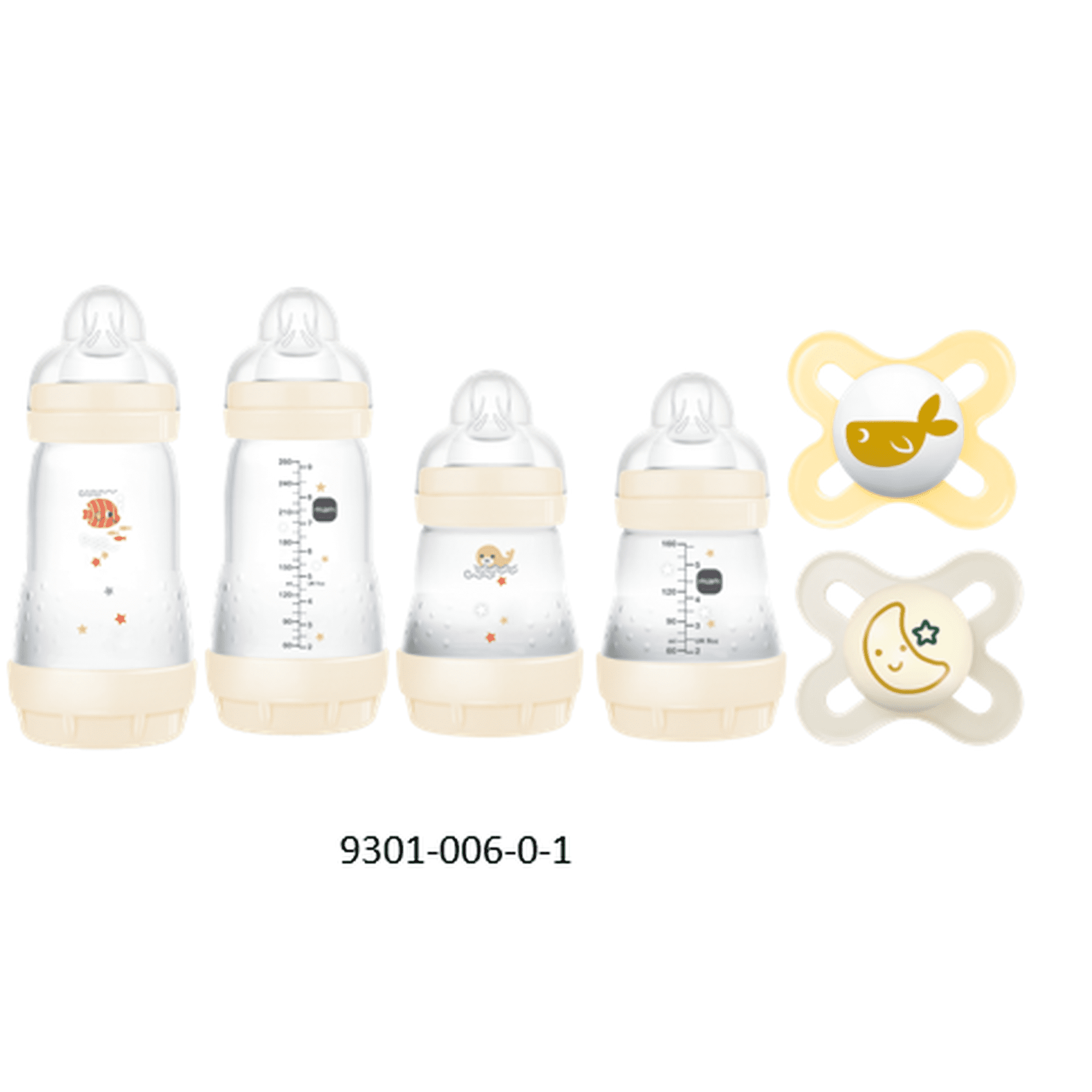 MAM Newborn Gift Set, Best Pacifiers and Baby Bottles for Breastfed Babies, 'Feed & Soothe' Set, White, 6-Count