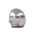 thumbnail image 3 of Kensie Girl Open Toe Beaded Kids Thong Sandal with Adjustable Buckled Ankle Strap, Silver, 3, 3 of 6