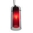thumbnail image 2 of 140183 4.5 in. Metro Fusion Mercury Cilindro Mini Pendant, Clear & Red Nickel Powder Coat, 2 of 7