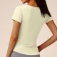 thumbnail image 5 of Pantalones de Yoga de Verano para Mujeres Ligera Camiseta de Manga Corta con Cuello en V, Camiseta Pliegada para Correr Y Yoga, 5 of 7