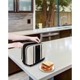 thumbnail image 3 of Black Vintage Toaster Cover 4 Slice, Large Kitchen Appliance Covers, Geometric Stripes Simple Lines Toaster Oven Cover with Loop, Bread Machine Cover Polyester Dust Cover Protection, 3 of 4
