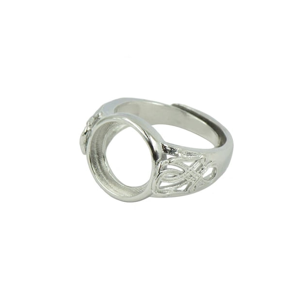 Bisel Redondo ajustable de Flores en blanco Sunnimix Latón de plata