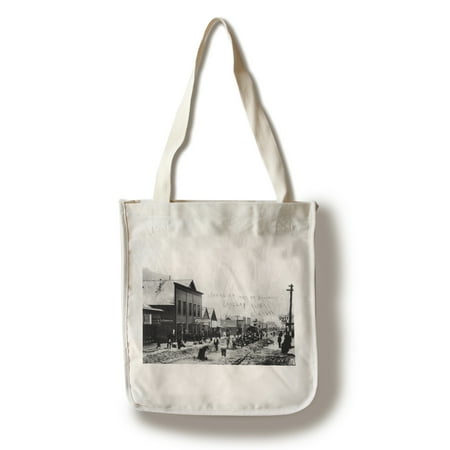 - Skagway, Alaska - Laying Railroad Track on Broadway Photograph (100% Cotton Tote Bag - Reusable)