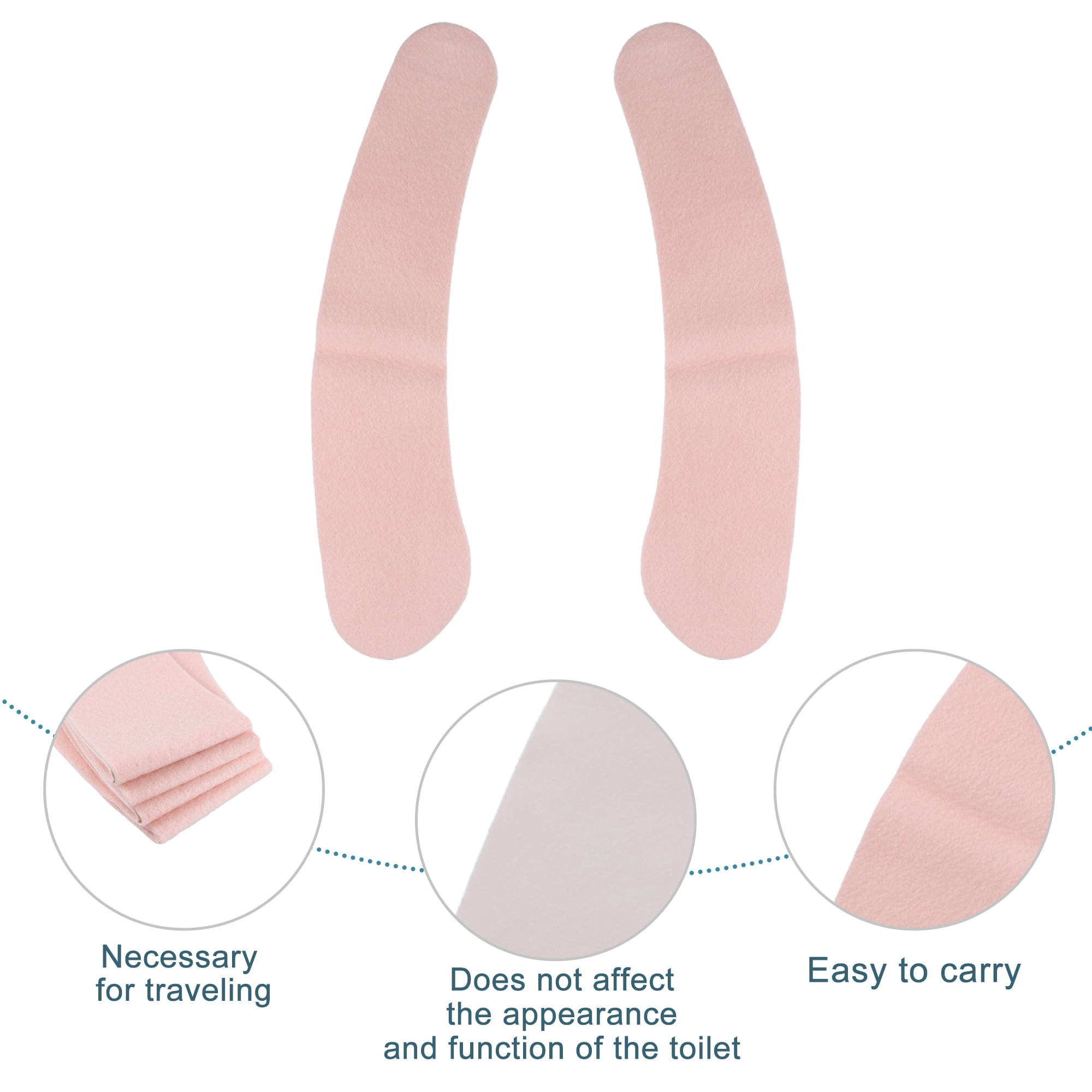 Unique Bargains 4pair Toilet Seat Cover Pad Bathroom Warm Toilet Seat Cushion Reusable Pink S