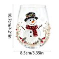 thumbnail image 3 of SLYNSHome Christmas Glass Tumbler 420ml Hand Blown Crystal Whiskey Cup with Gold Rim for Holiday Barware Home Christmas Party Gift, 3 of 7