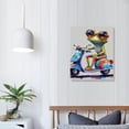 thumbnail image 3 of COMIO  Happy Frog with Glasses Wall Art Canvas Posters Print Artwork Colorful Cute Funny Animal Frogs Framed for Living Room Room Bedroom Bathroom Modern Home Decor, 3 of 4