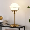 thumbnail image 4 of Evelyn&Zoe Cieonna 21" Tall Globe & Stem Table Lamp with Glass Shade in Brass/Clear, 4 of 5