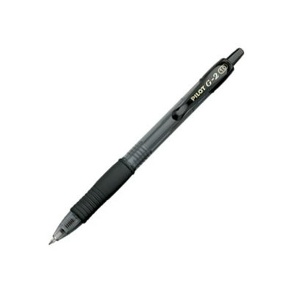 Pilot G-2 Stylo à Bille Roulante Rétractable, Pointe Grand, 1 mm, Encre Noire, Lot de 12