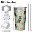 thumbnail image 4 of Rottweiler with Floral 10oz Tumblers Stainless Steel Tumbler with Lid and Straw,Vacuum Insulated Double Wall Travel Tumbler Cups with Cleaning Brush for Coffee, Tea, 4 of 4