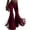 Wine 11, variant on Karymi Running Shorts for Women Western Style Fringe Bell Bottom Trousers, Solid High Waist Flare Long Pants, Slim Fit Stretch Retro Cowboy Pants , Belt Not Included Women's Pants