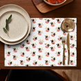 thumbnail image 4 of White Cow Face Pattern Summer Placemats Table Placemats Set Of 6-Linen Kitchen Washable Placemats Table Mats 11.8"x17.7" Non-Slip Heat Resistant, 4 of 5
