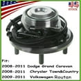 thumbnail image 4 of Rear Wheel Bearing Hub Assembly Fit Chrysler Town & Country Dodge Grand Caravan 2008 2009 2010 2011, Volkswagen Routan 2009 2010 2011 Hub Bearing (2 Pack) w/ABS 5 Lugs, Replace 512360, 4 of 6