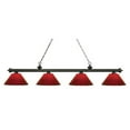 thumbnail image 4 of Z-Lite-200-4MB+BN-PRD-Riviera - Four Light Island/Billiard Red Glass Matte Black/Brushed Nickel, 4 of 7