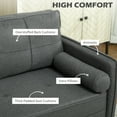 thumbnail image 4 of HOMCOM 56" Loveseat Sofa, 2 Seater Couch with Back Cushions, Dark Grey, 4 of 10