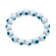 thumbnail image 2 of Bling Jewelry Womens Colorful Turkish Glass Bead Evil Eye Stretch Bracelet with Crystal Spacers, 2 of 5