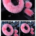 thumbnail image 2 of 3 Pcs Car Steering Wheel Cover & Handbrake Cover & Gear Shift Cover Set Faux Wool Warm Winter, 2 of 8