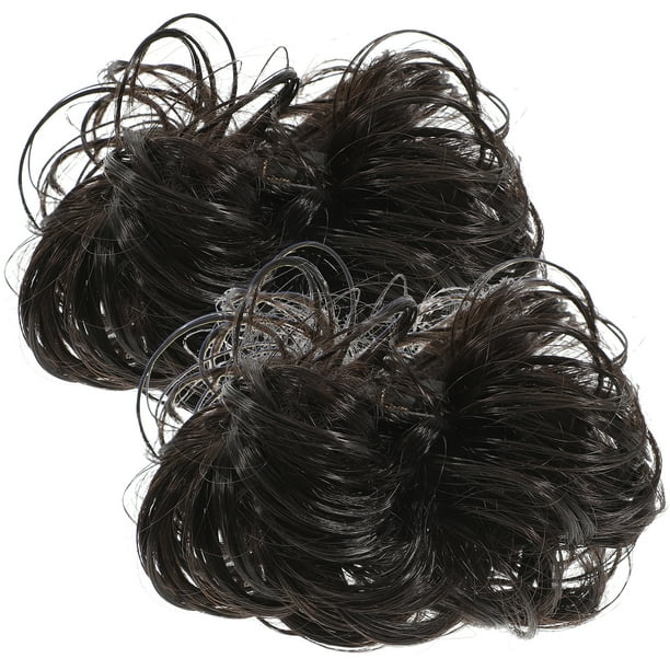 piezas de moño desordenado con pinza de garra, extensiones de cabello ondulado y rizado