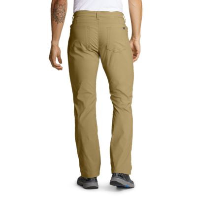 Straight Fit Eddie Bauer Mens Horizon Guide Five-Pocket Pants Light Khaki Ta