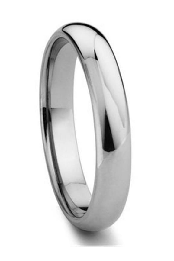 Tungsten Carbide 3MM Plain Dome Wedding Band Ring Sz 7.5